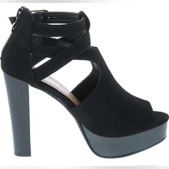 TOP Moda lovely 90 peep toe platform heels size 9 - Picture 1 of 10